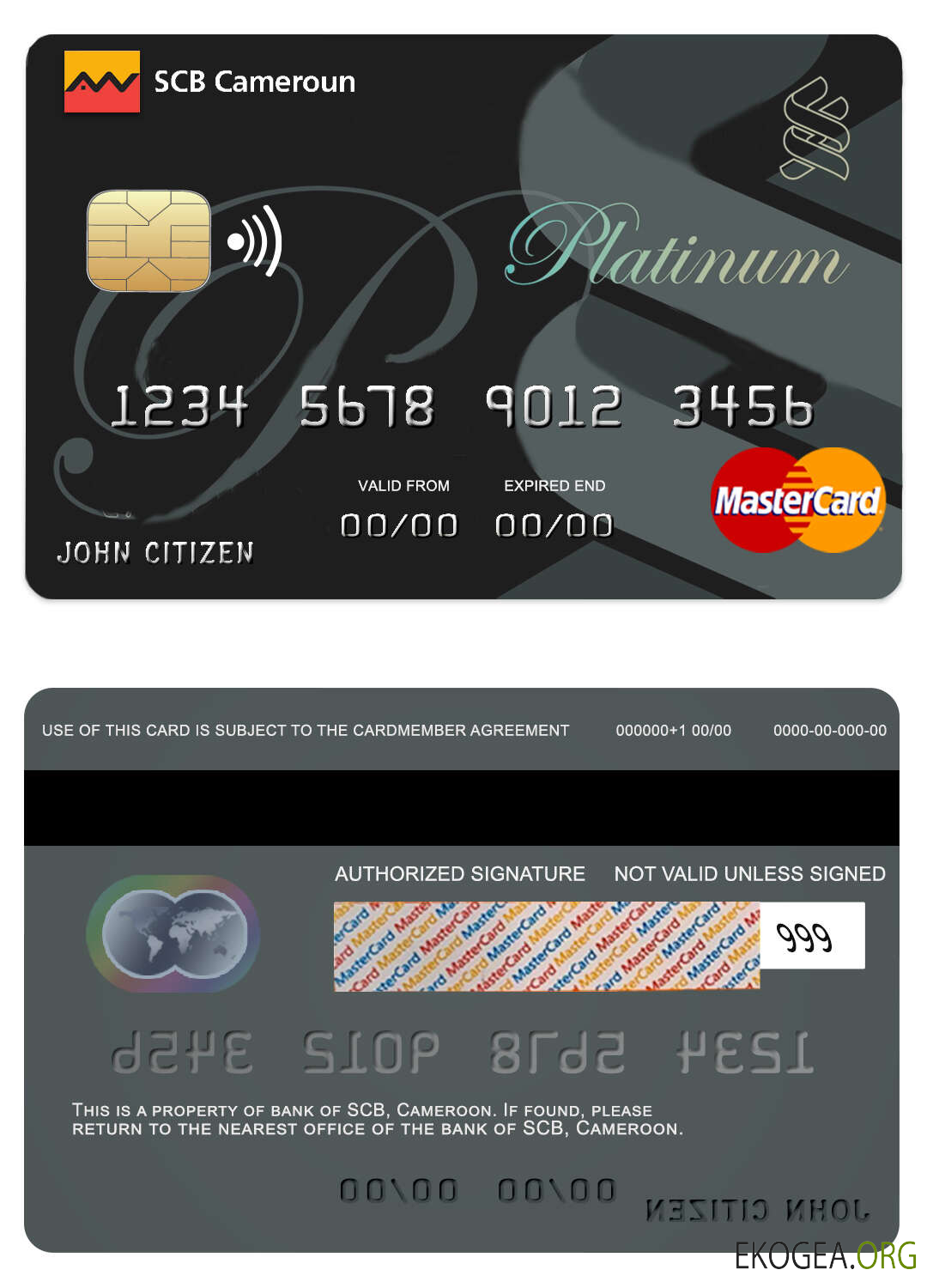 Mastercard de la banque SCB du Cameroun